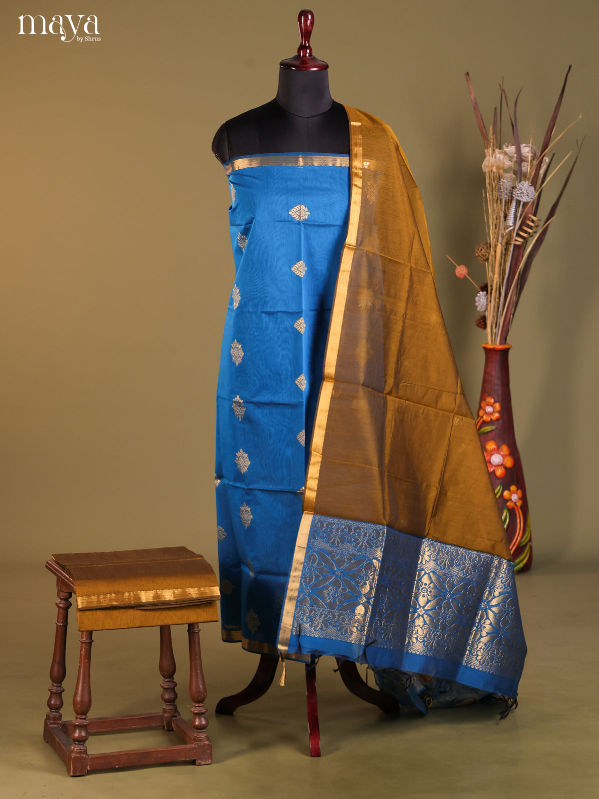 MDH02071-Semi silkcotton salwar unstitch