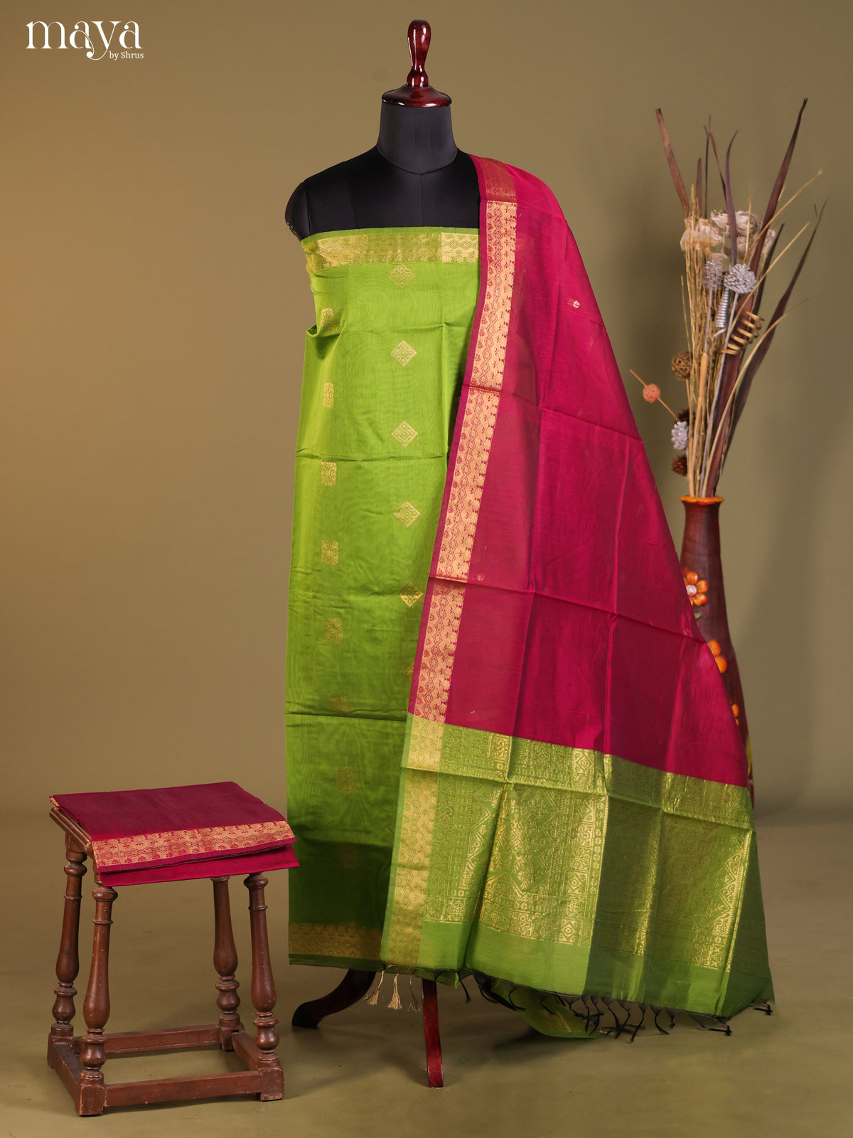MDH02079-Semi silkcotton salwar unstitch