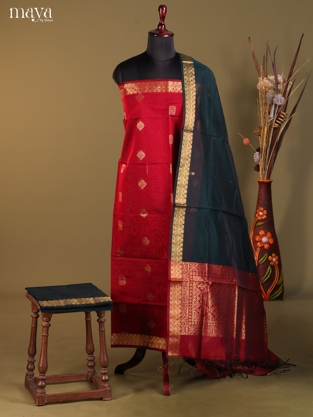 MDH02080-Semi silkcotton salwar unstitch