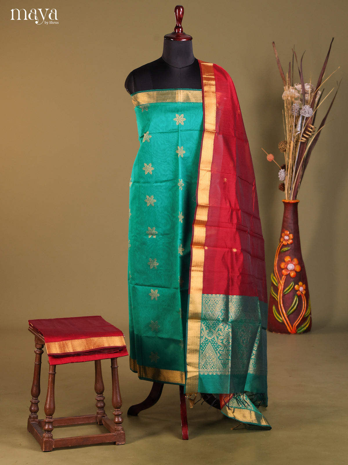 MDH02081-Semi silkcotton salwar unstitch