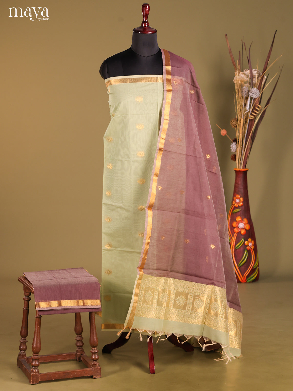 MDH02085-Semi silkcotton salwar unstitch