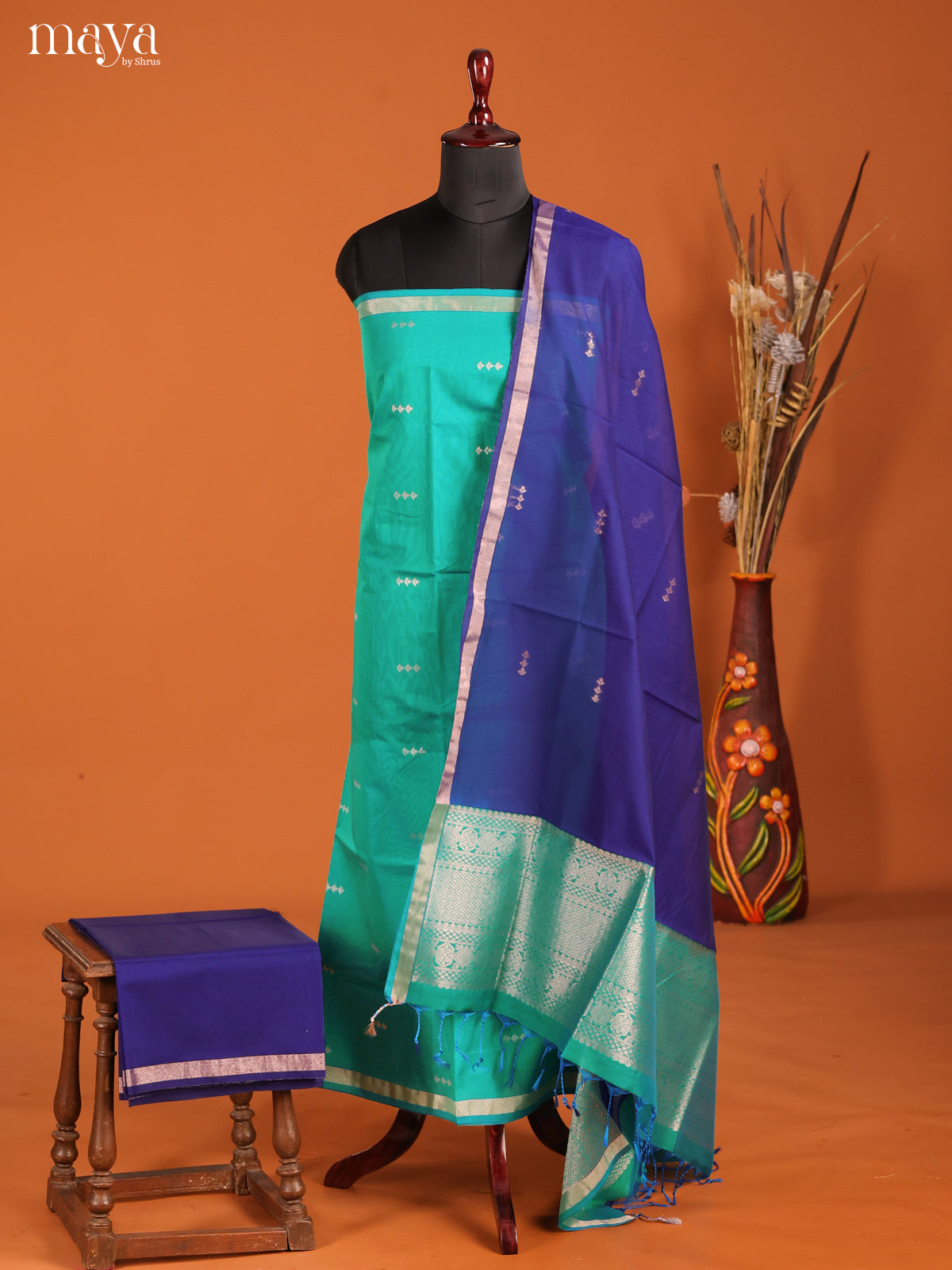 MDH02103-Semi silkcotton salwar unstitch