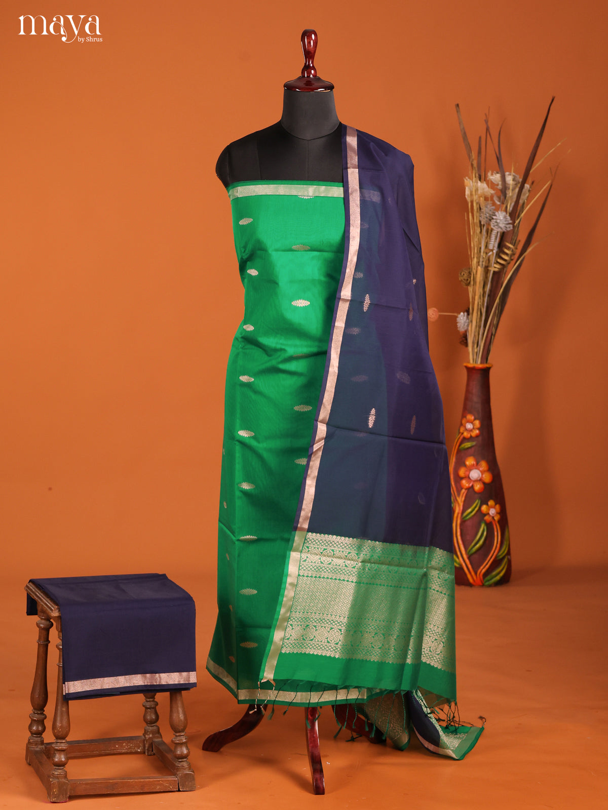 MDH02111-Semi silkcotton salwar unstitch