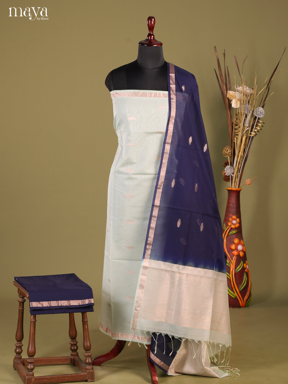 MDH02116-Semi silkcotton salwar unstitch