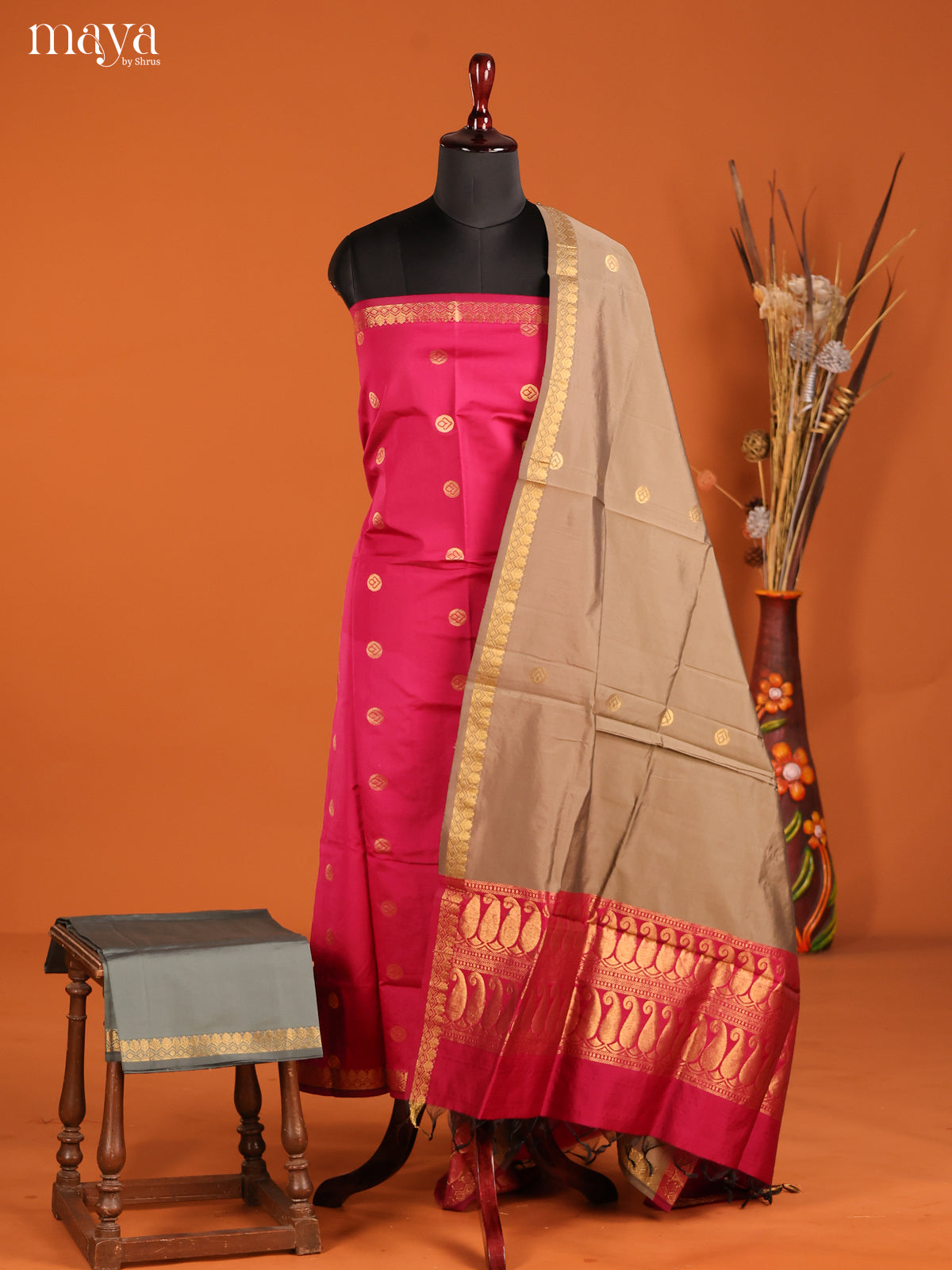 MDH05002-semi softsilk salwar Unstitch