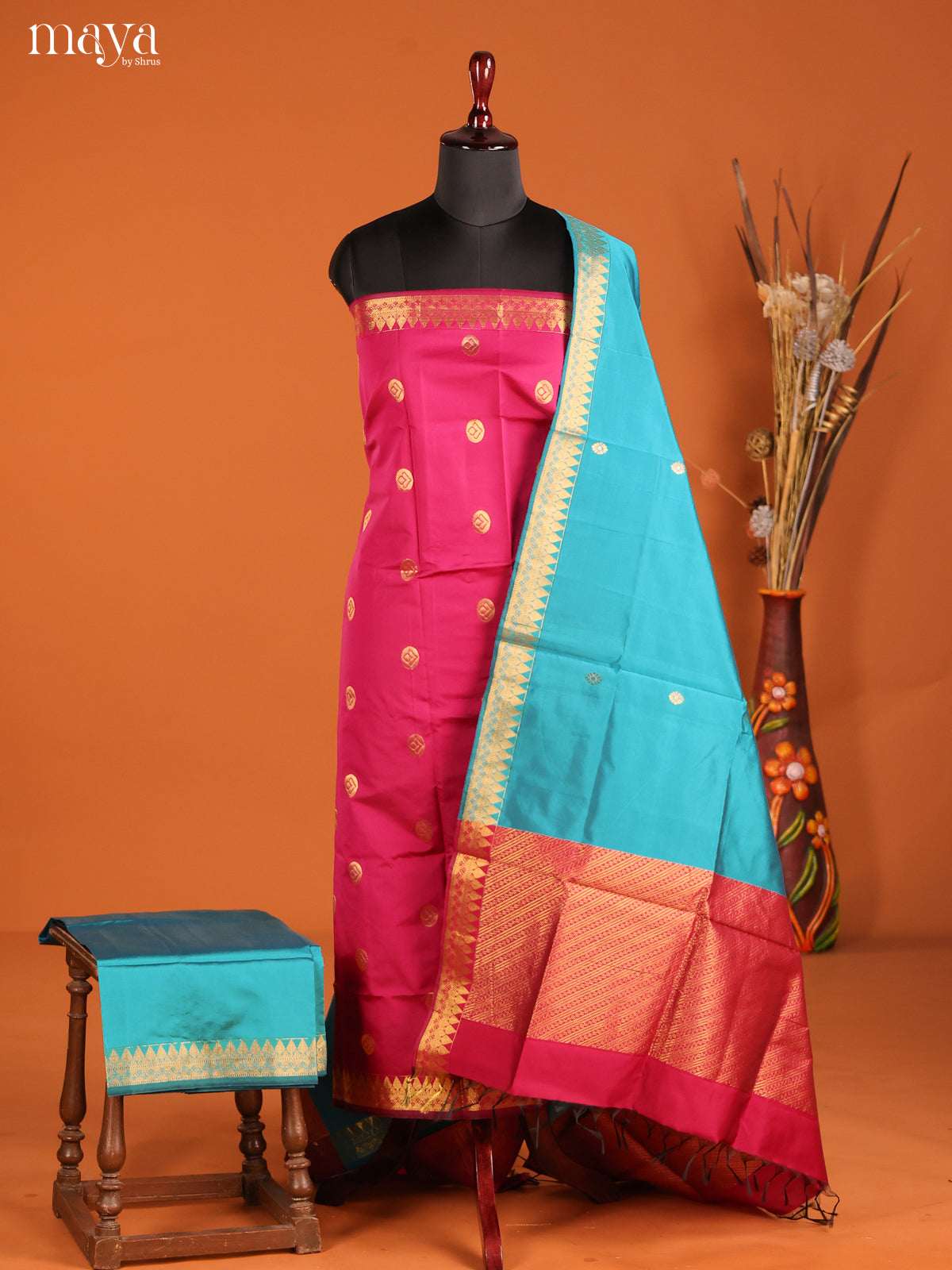 MDH05005-semi softsilk salwar Unstitch