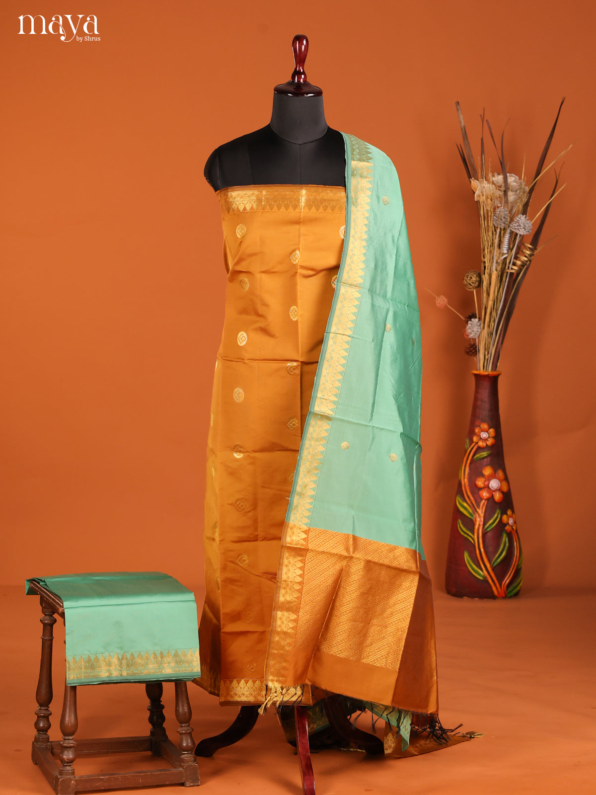 MDH05008-semi softsilk salwar Unstitch