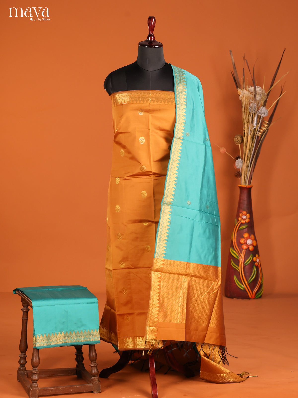 MDH05009-semi softsilk salwar Unstitch