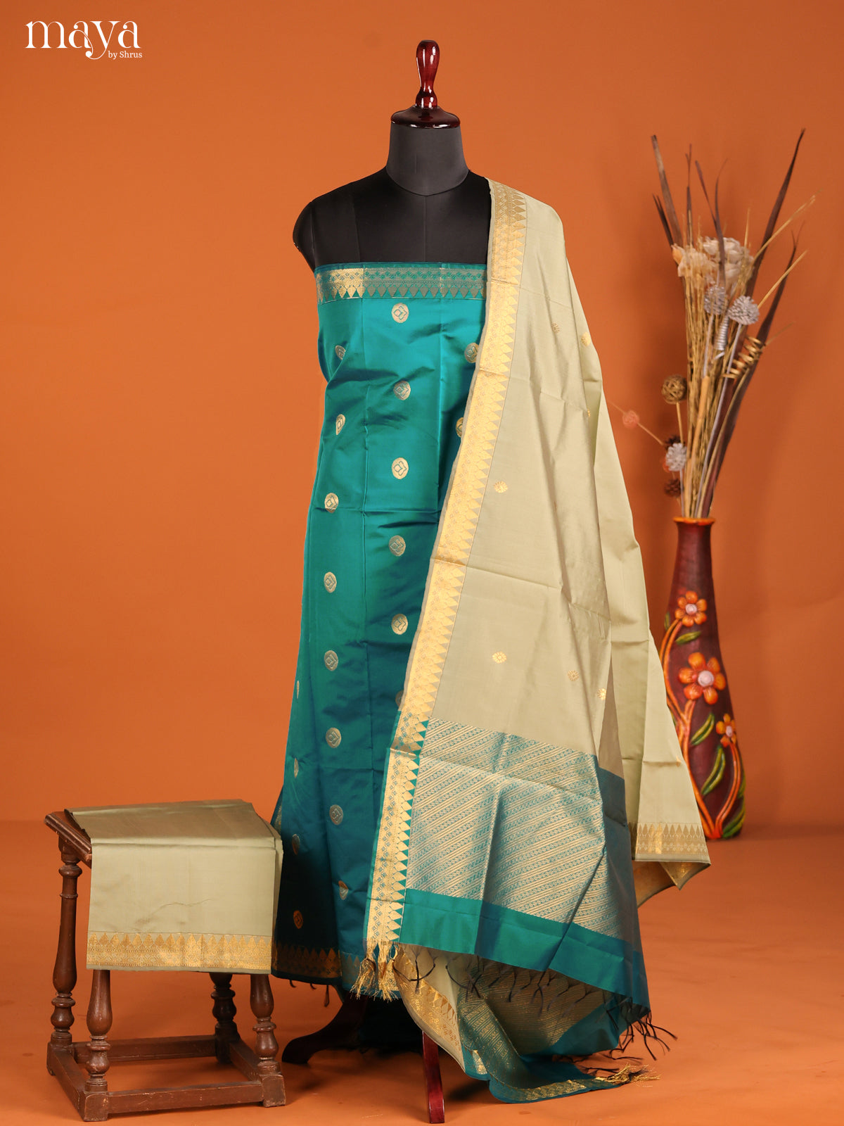 MDH05010-semi softsilk salwar Unstitch