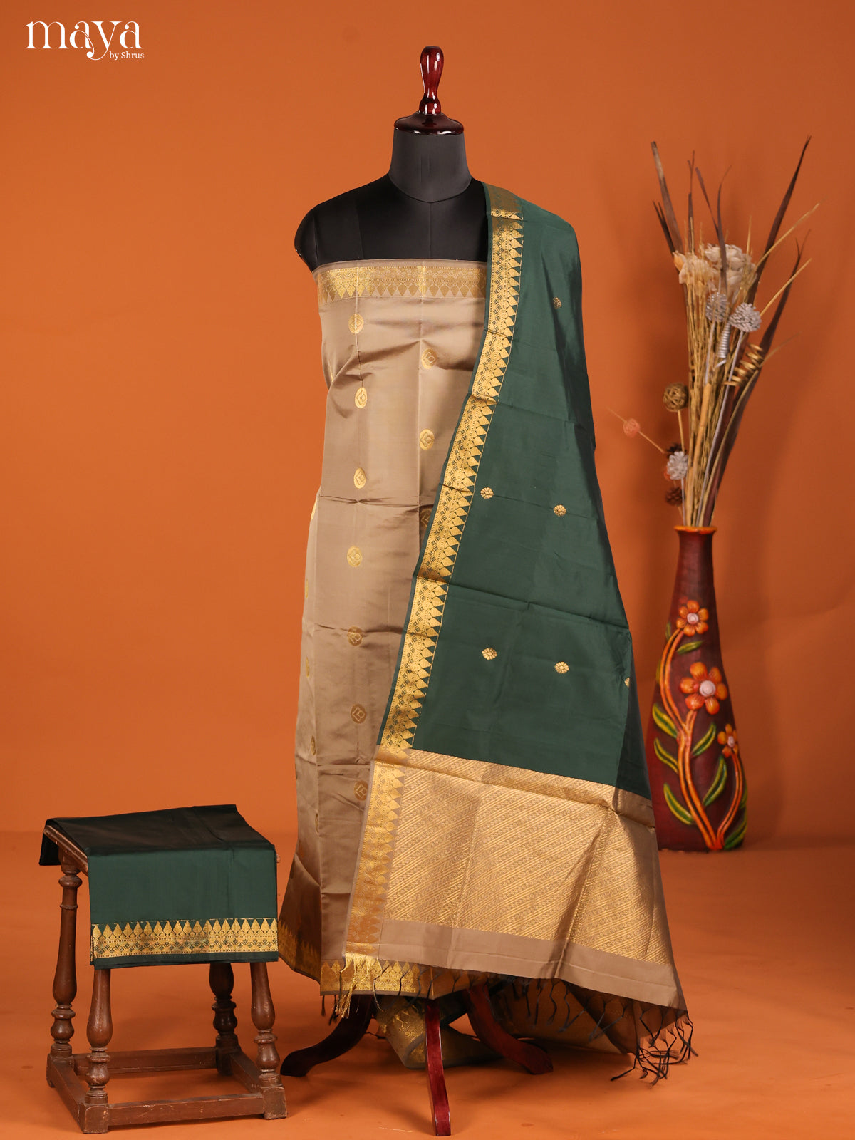 MDH05012-semi softsilk salwar Unstitch