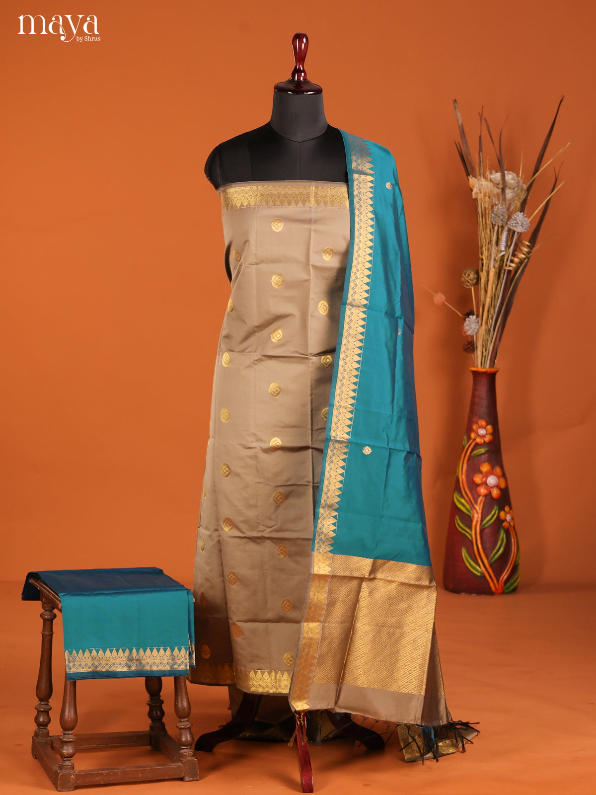 MDH05013-semi softsilk salwar Unstitch