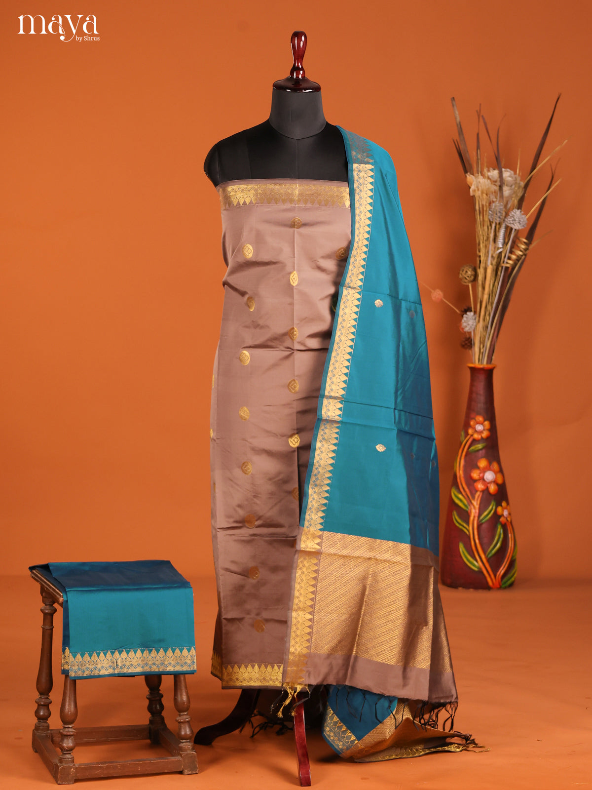 MDH05014-semi softsilk salwar Unstitch