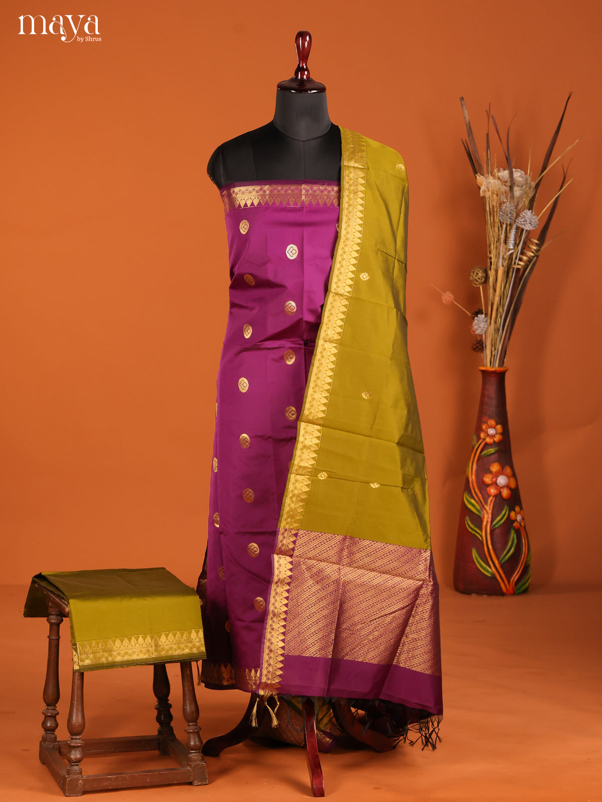 MDH05016-semi softsilk salwar Unstitch