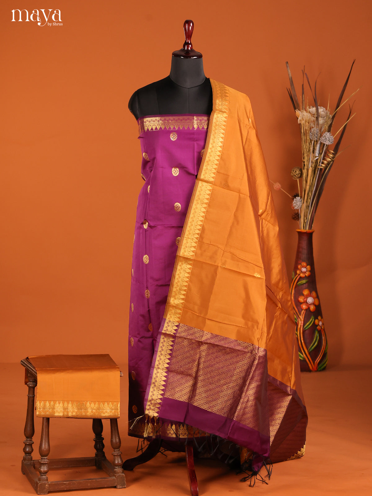 MDH05019-semi softsilk salwar Unstitch