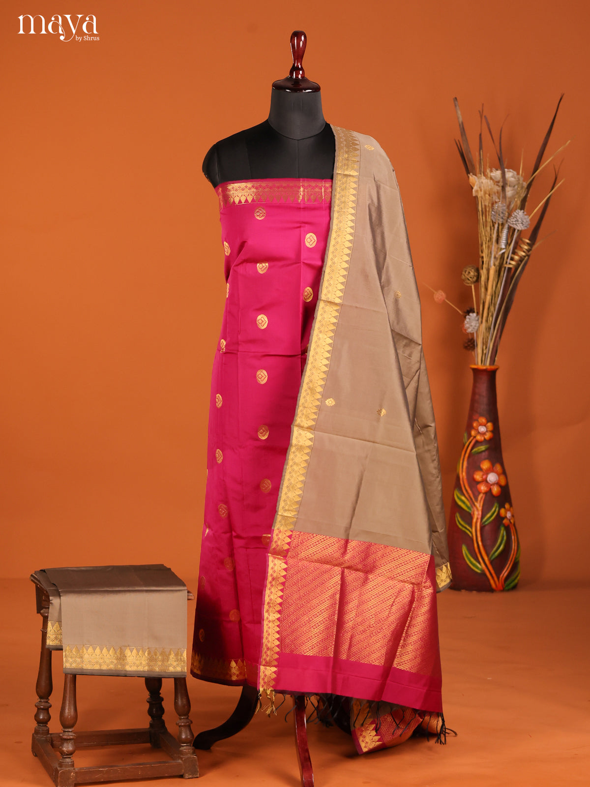 MDH05020-semi softsilk salwar Unstitch