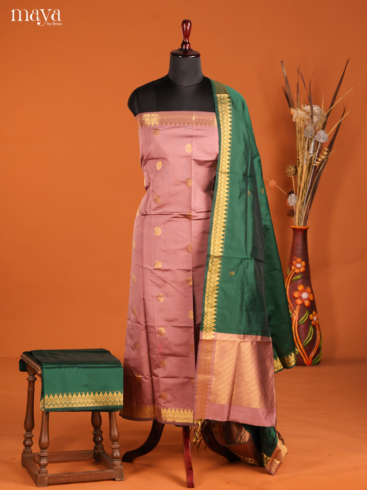 MDH05021-semi softsilk salwar Unstitch