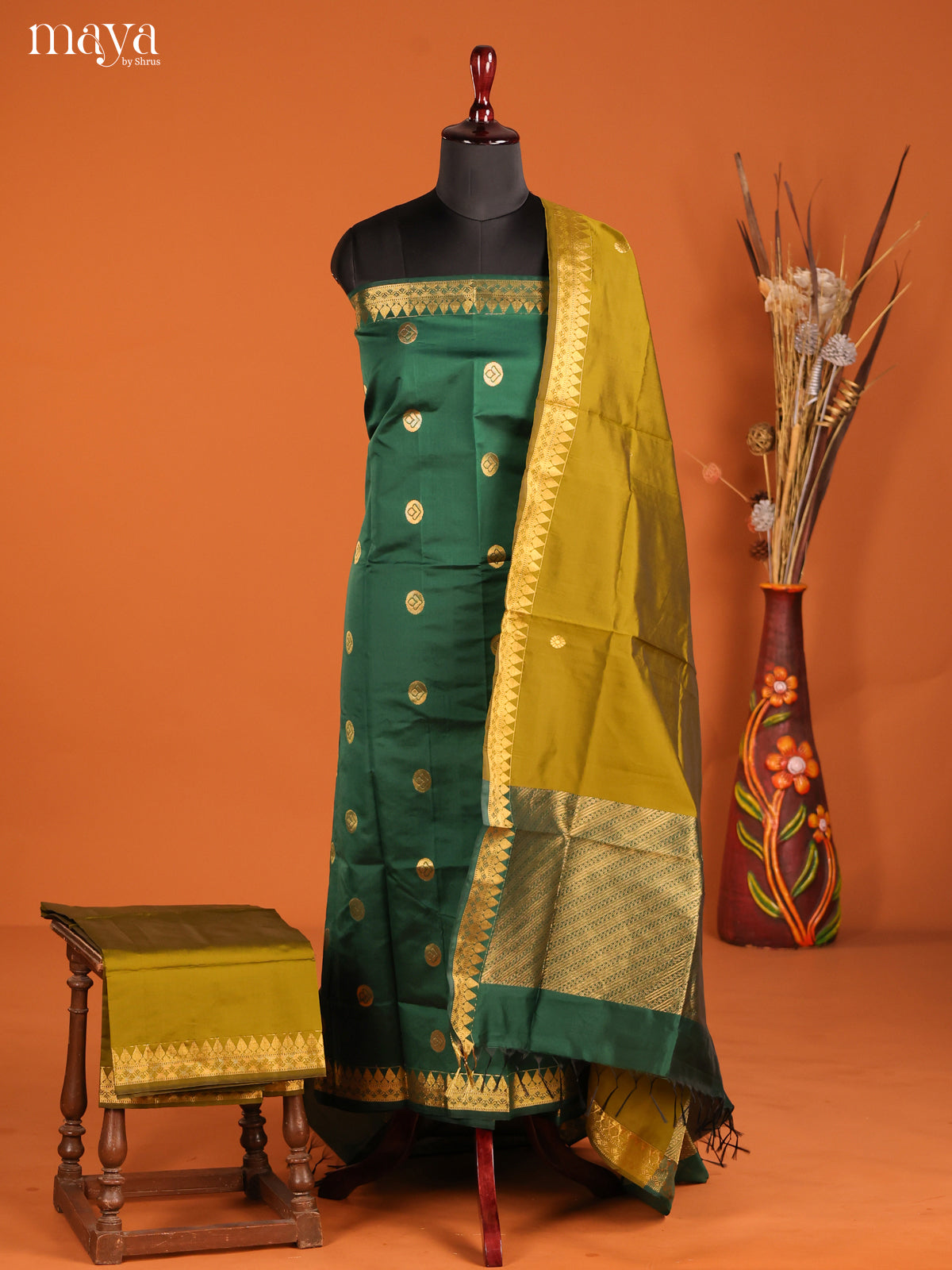 MDH05022-semi softsilk salwar Unstitch
