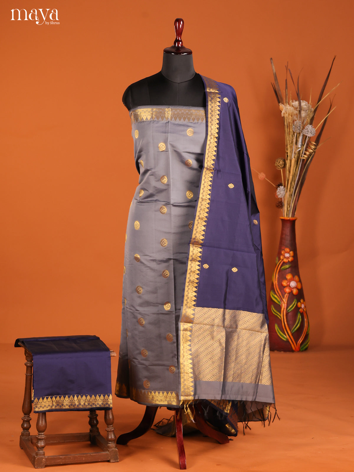 MDH05023-semi softsilk salwar Unstitch