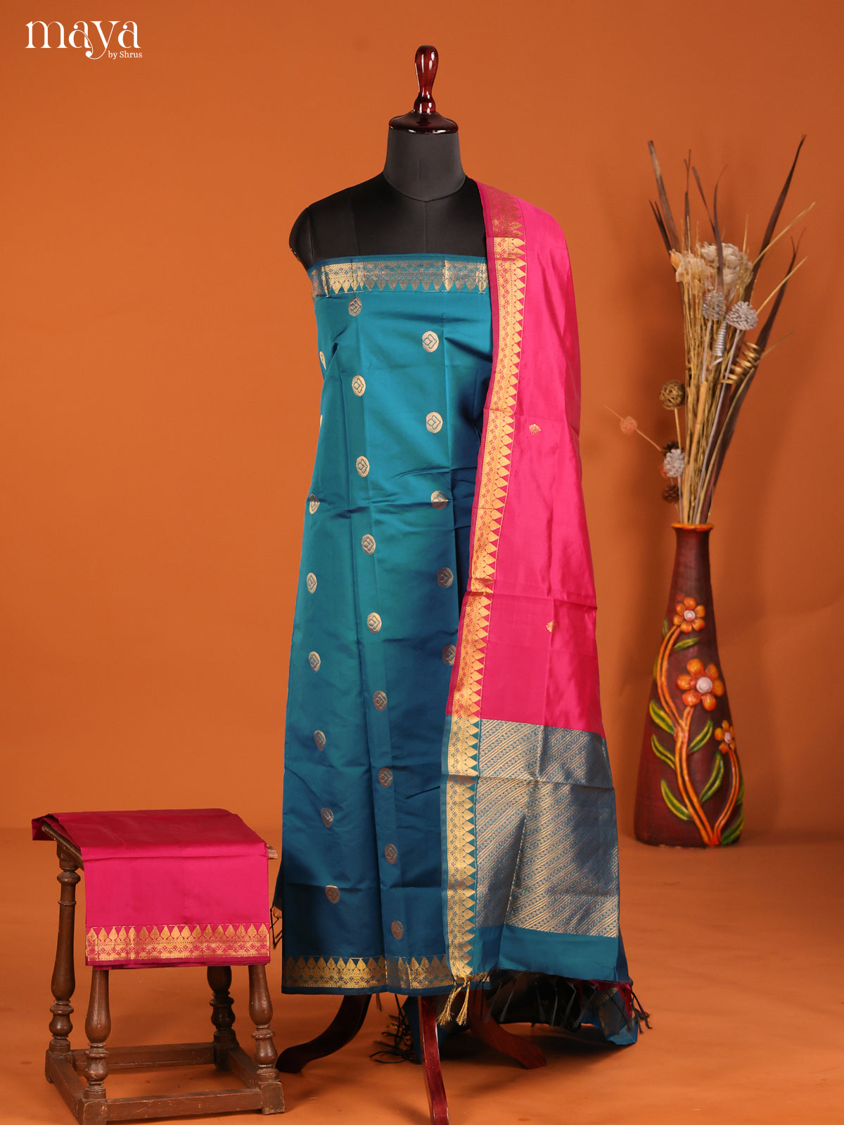MDH05024-semi softsilk salwar Unstitch
