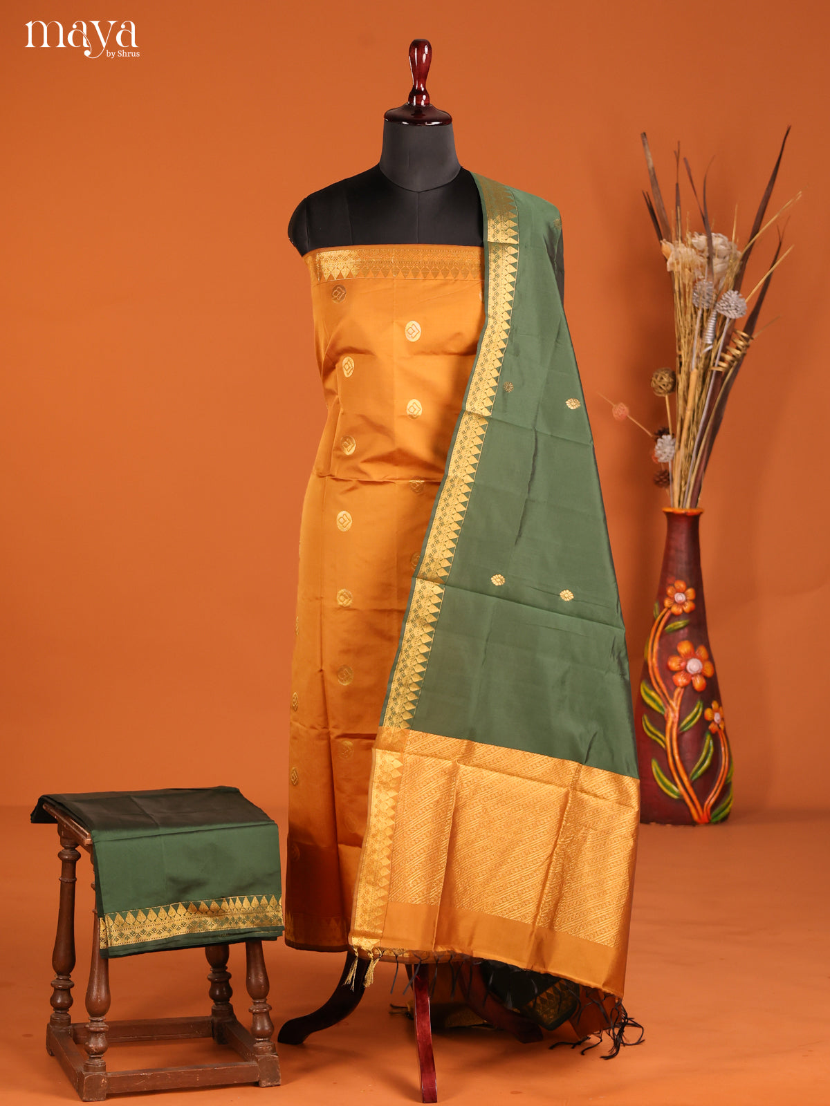 MDH05025-semi softsilk salwar Unstitch