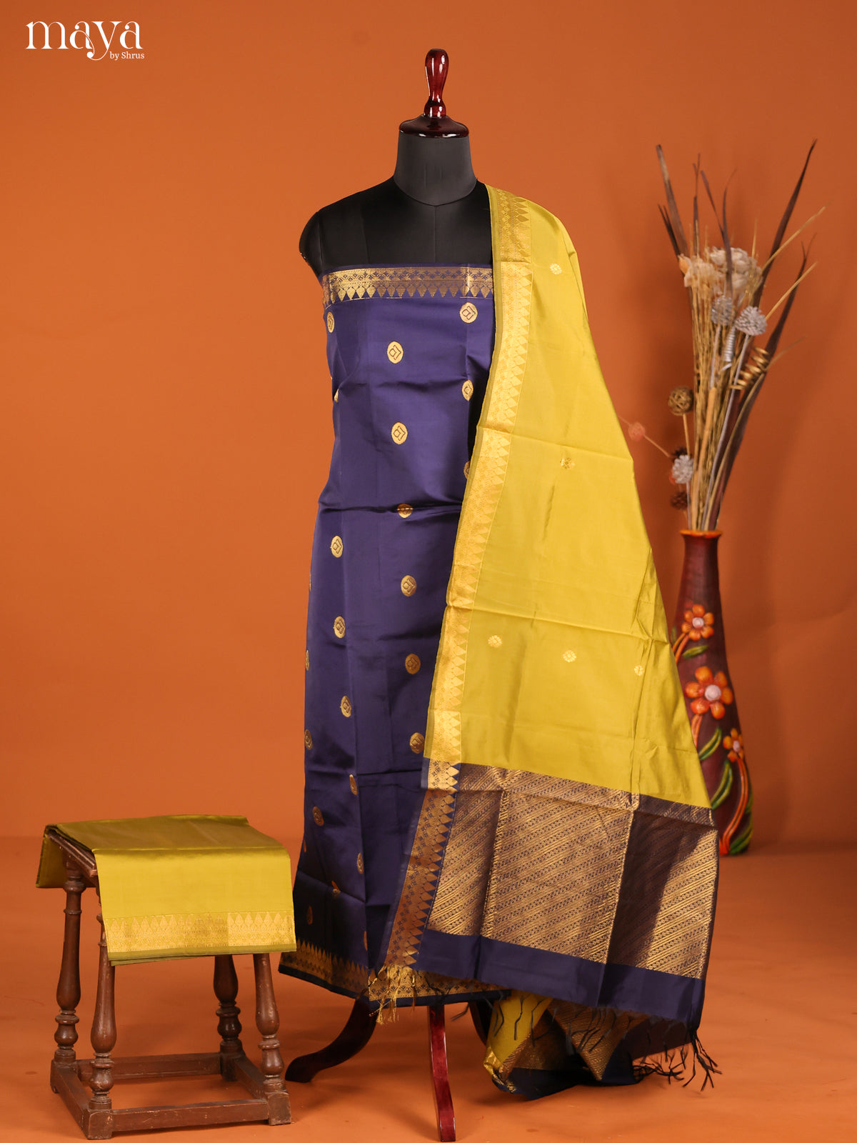 MDH05026-semi softsilk salwar Unstitch