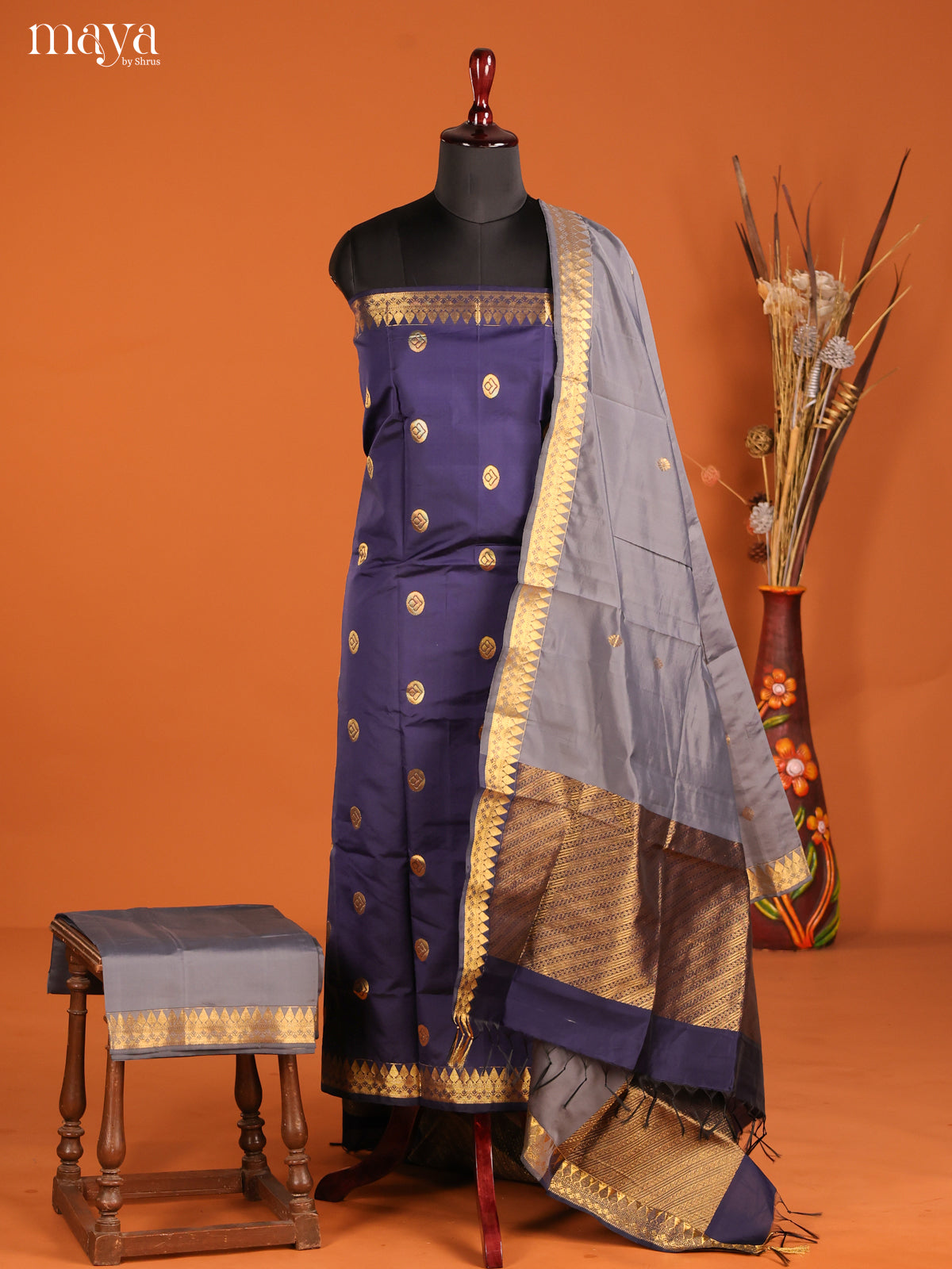 MDH05027-semi softsilk salwar Unstitch