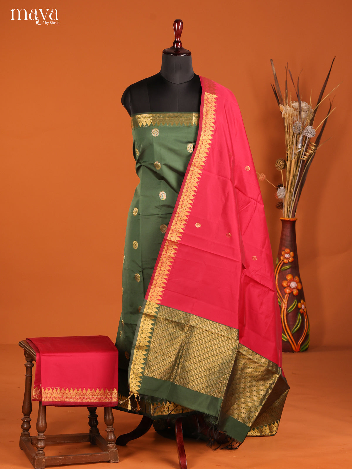 MDH05028-semi softsilk salwar Unstitch