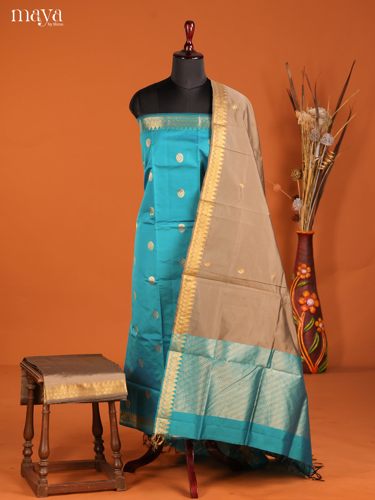 MDH05031-semi softsilk salwar Unstitch