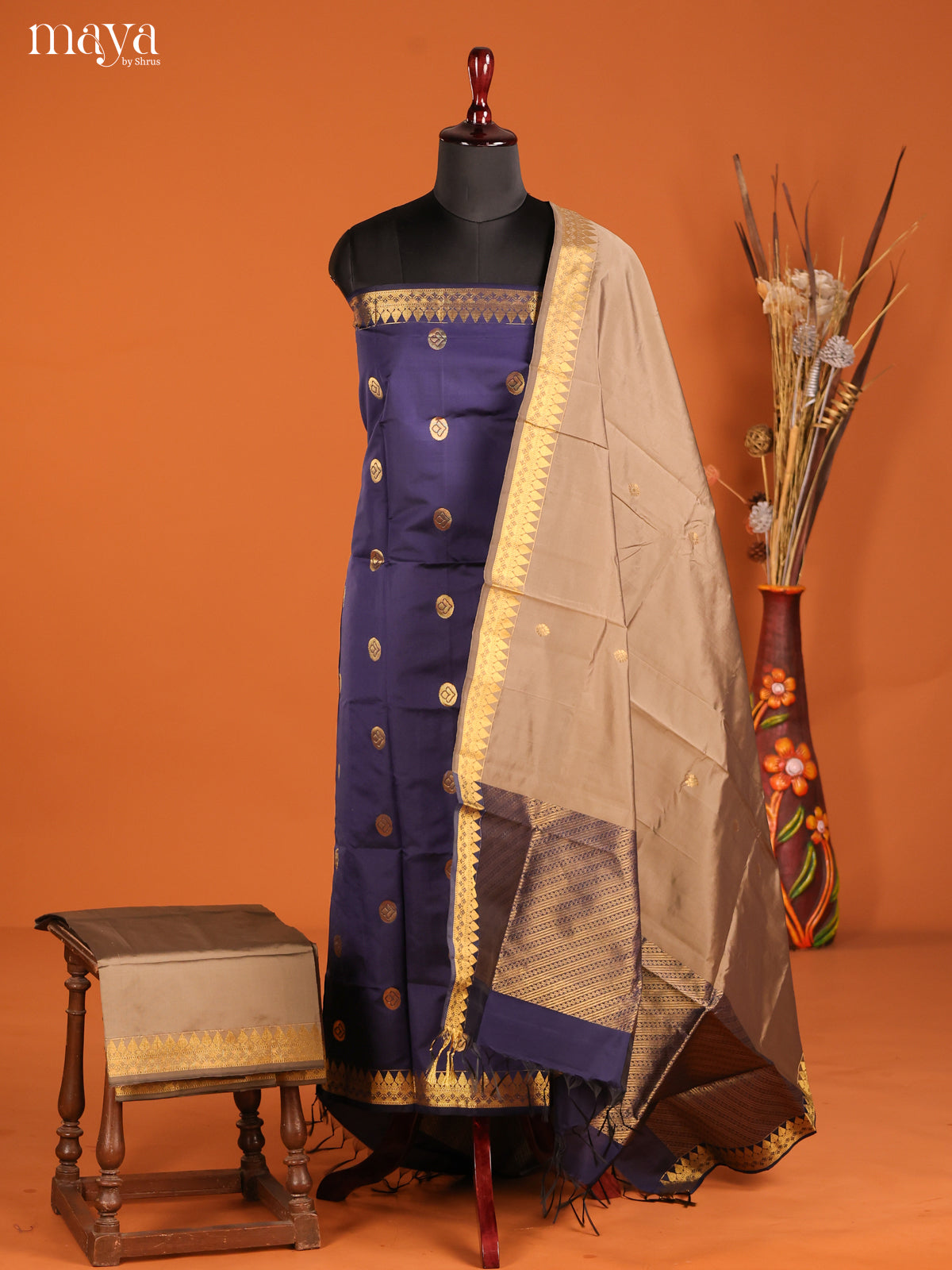 MDH05032-semi softsilk salwar Unstitch