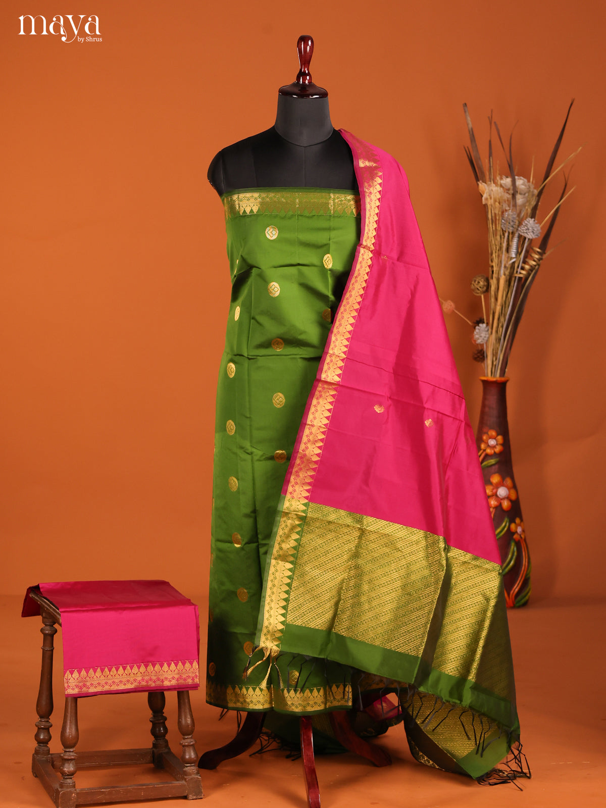 MDH05034-semi softsilk salwar Unstitch