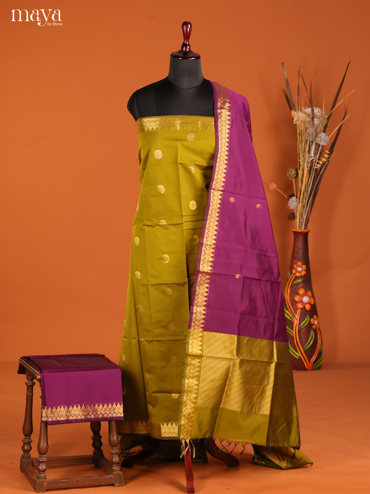 MDH05036-semi softsilk salwar Unstitch
