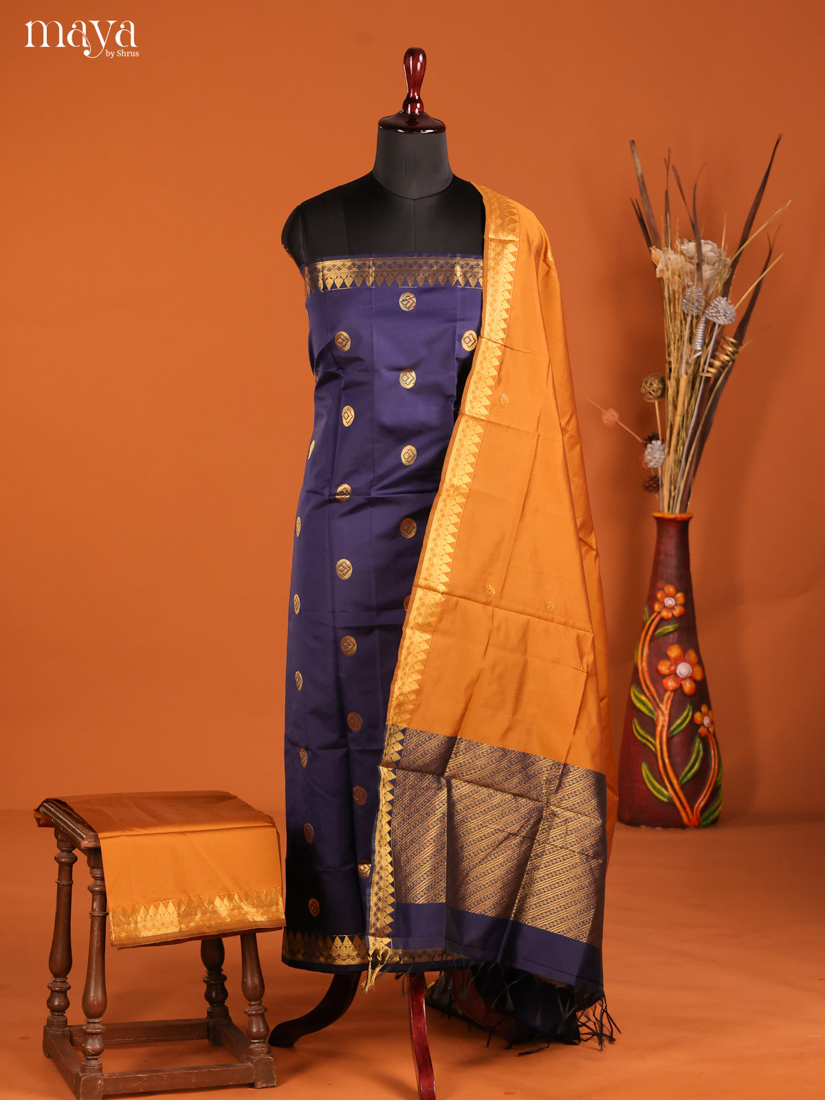 MDH05037-semi softsilk salwar Unstitch