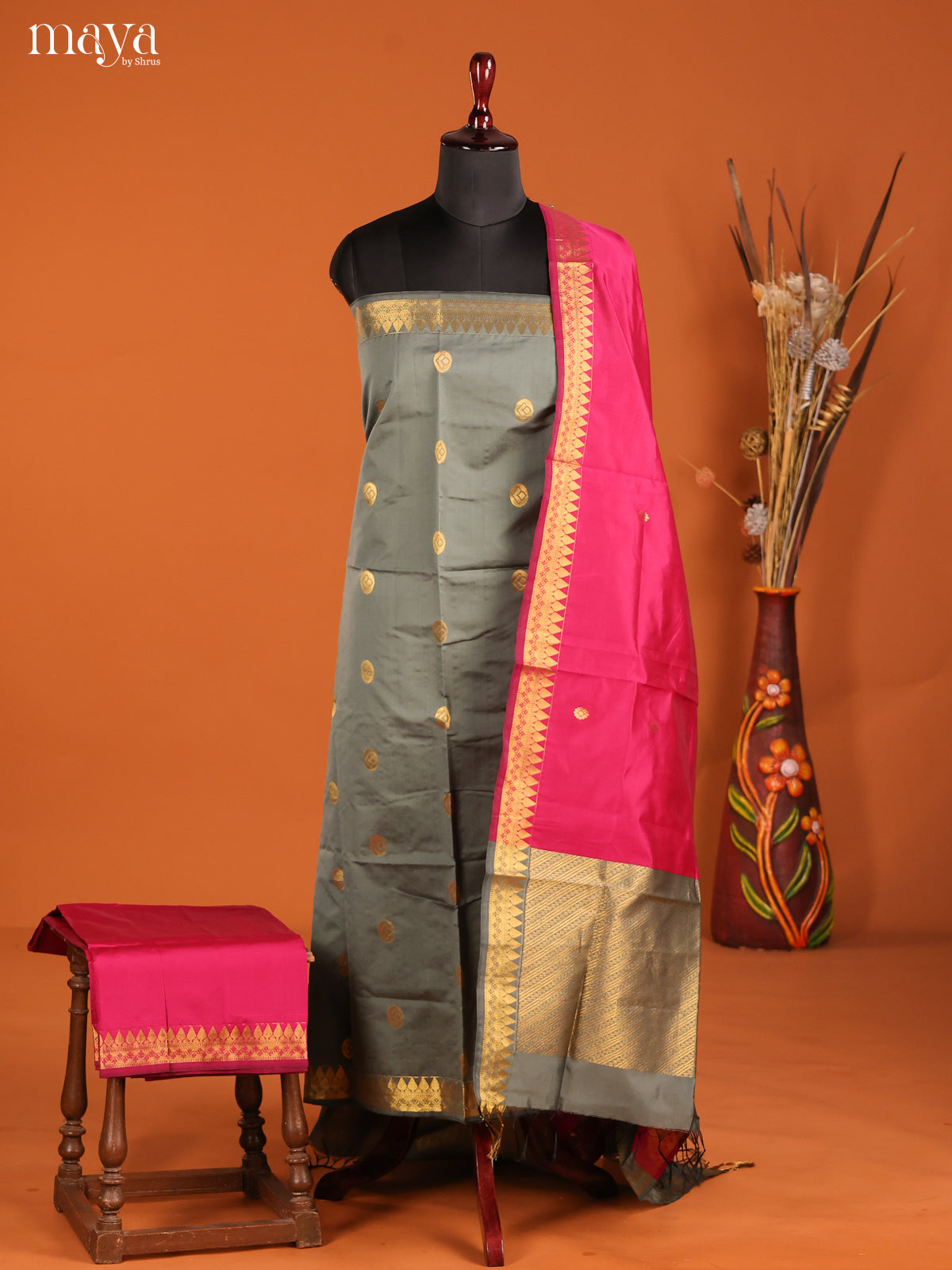 MDH05039-semi softsilk salwar Unstitch