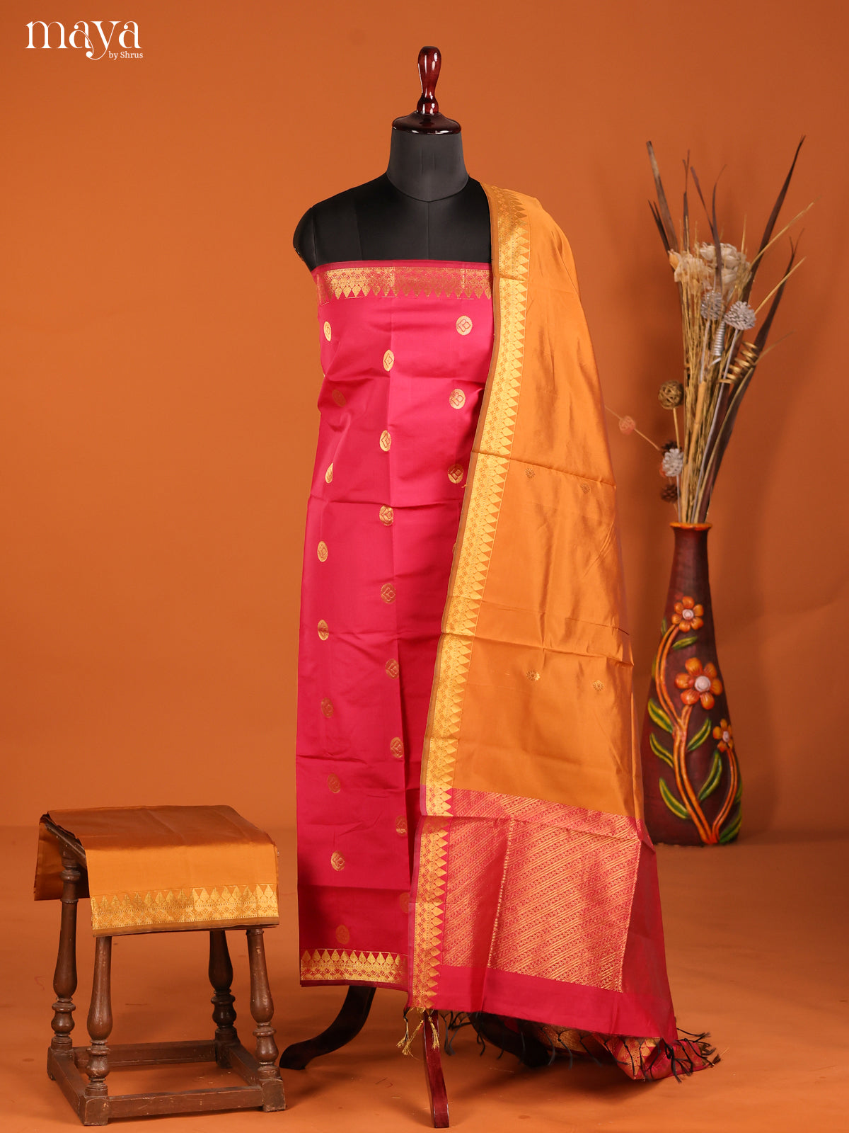 MDH05040-semi softsilk salwar Unstitch