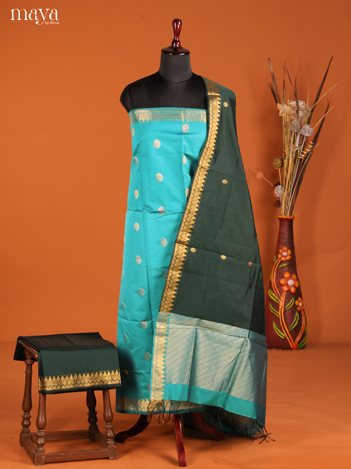 MDH05041-semi softsilk salwar Unstitch