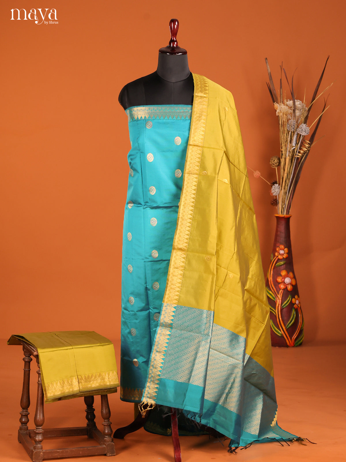 MDH05042-semi softsilk salwar Unstitch
