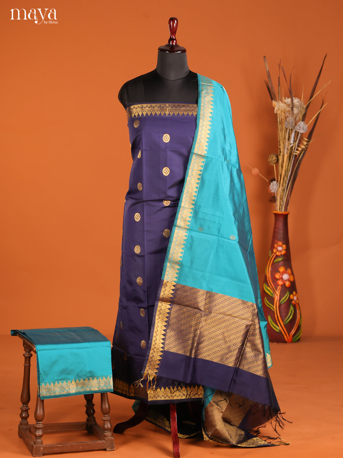 MDH05045-semi softsilk salwar Unstitch