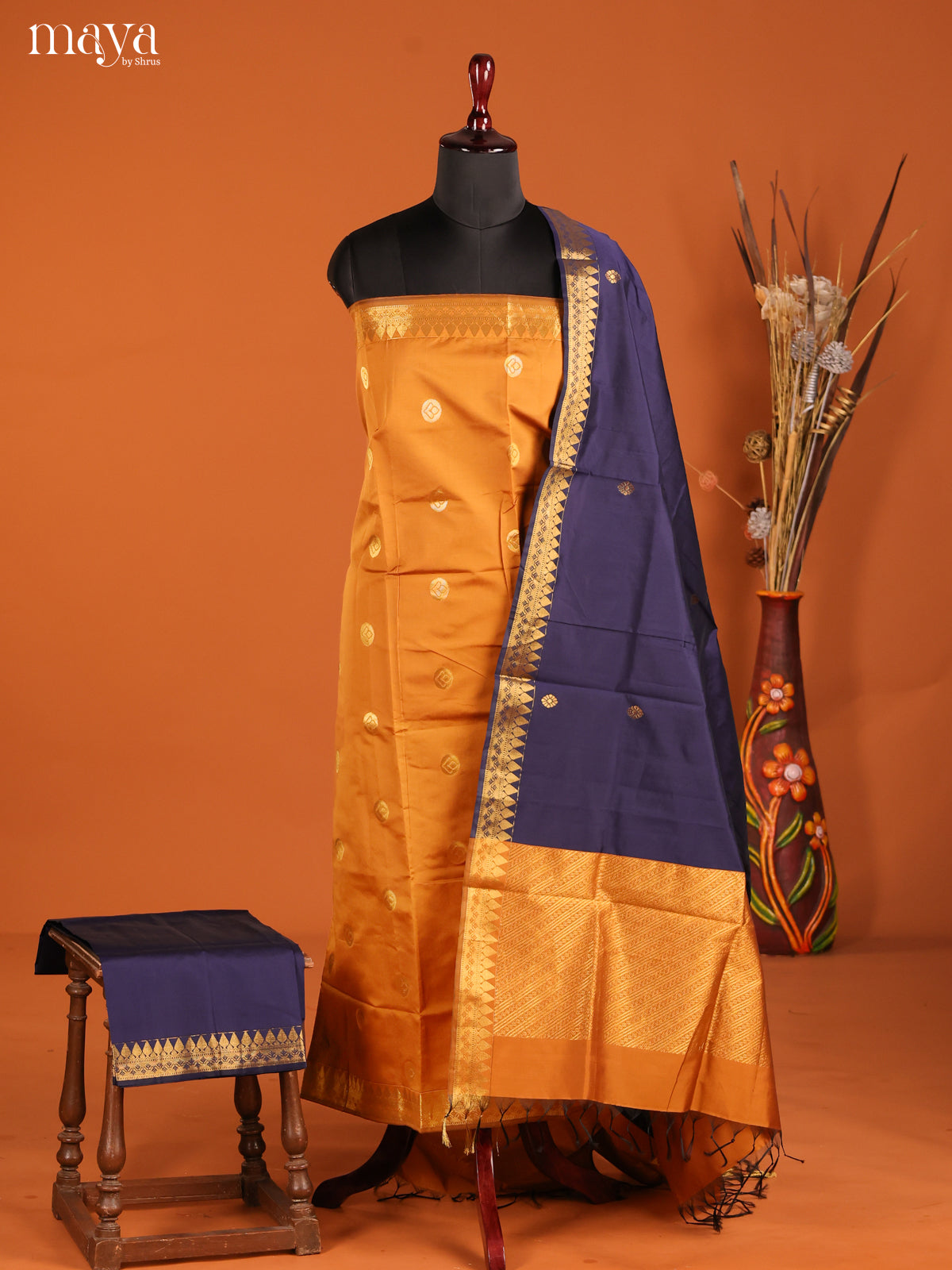 MDH05046-semi softsilk salwar Unstitch