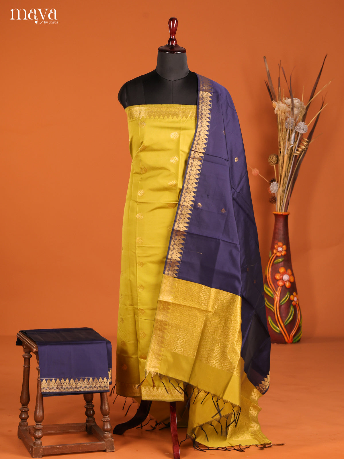 MDH05048-semi softsilk salwar Unstitch