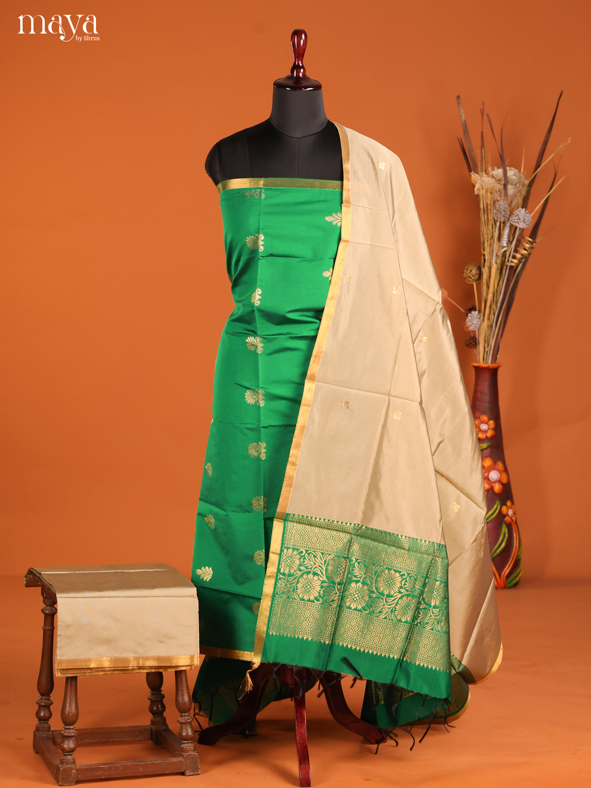 MDH05049-semi softsilk salwar Unstitch