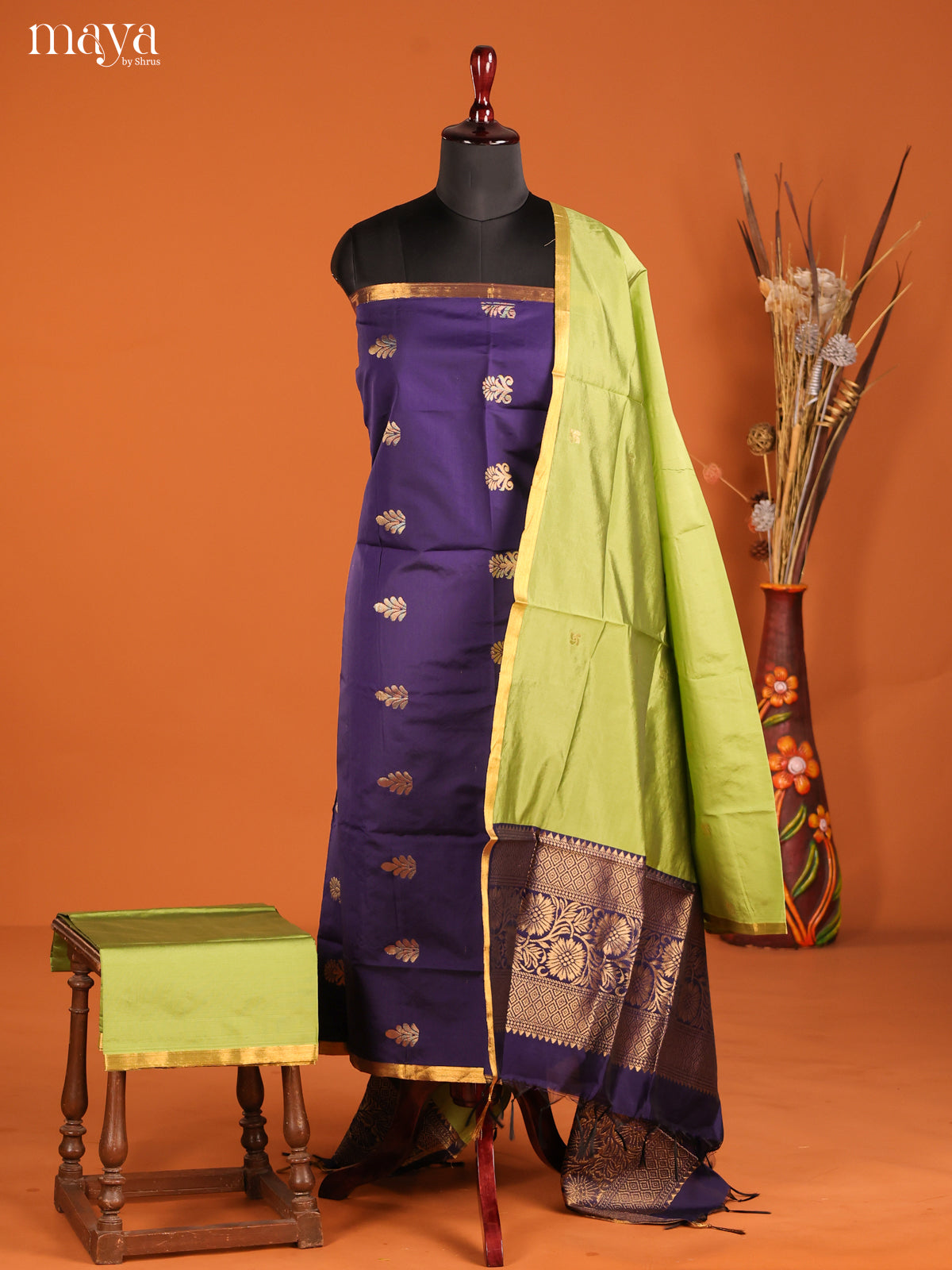 MDH05050-semi softsilk salwar Unstitch