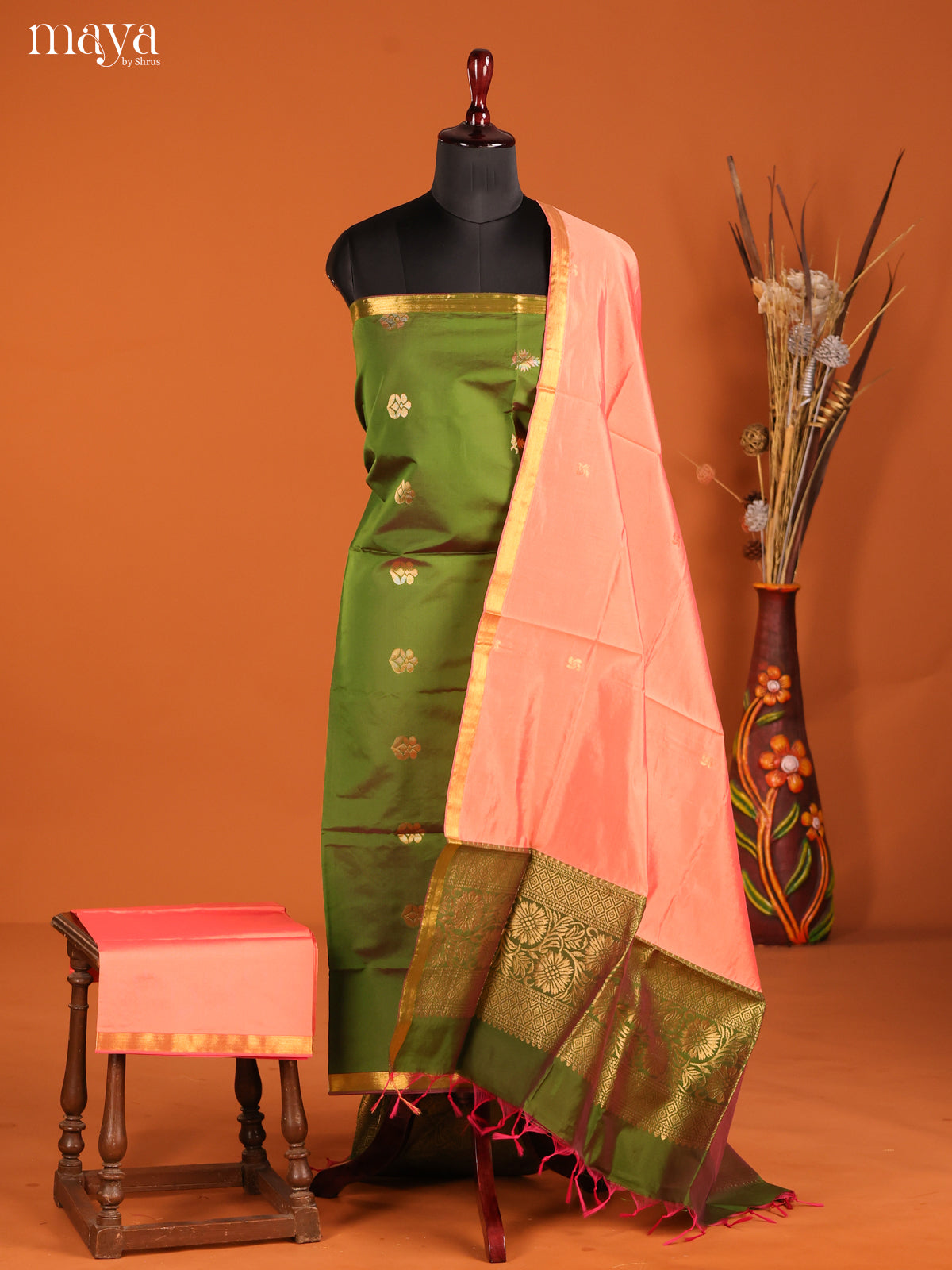 MDH05051-semi softsilk salwar Unstitch