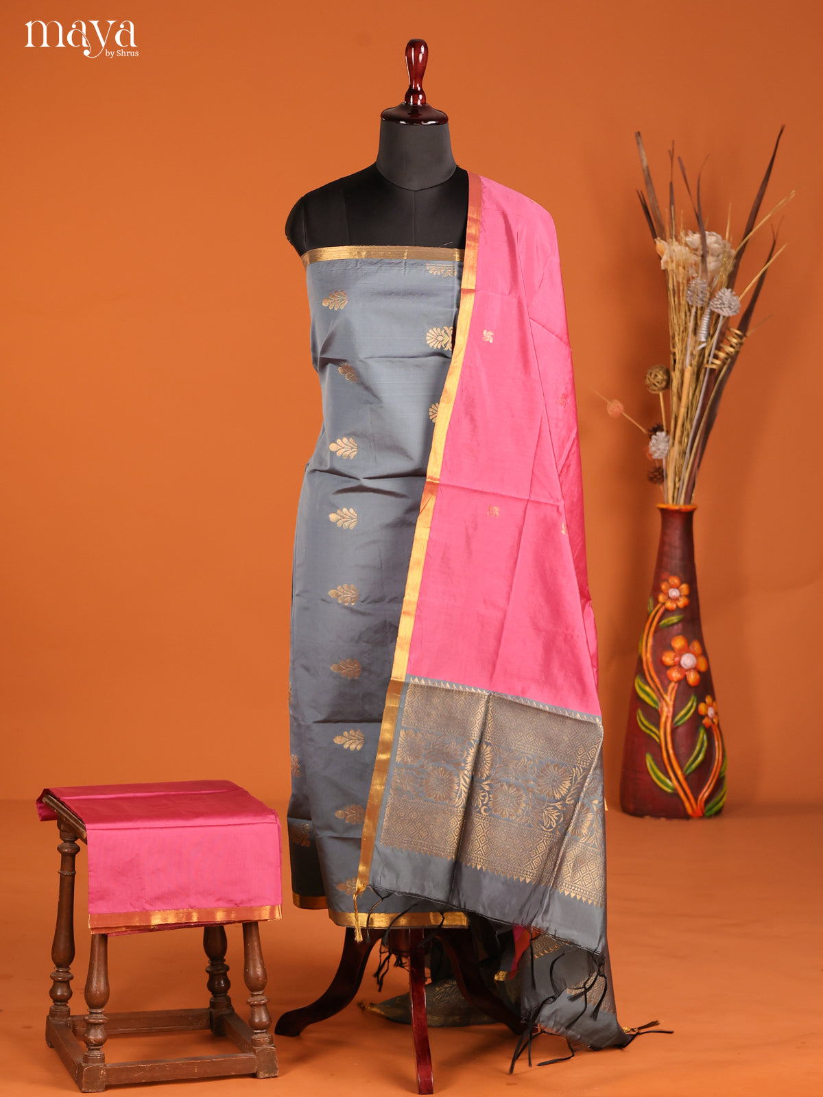 MDH05053-semi softsilk salwar Unstitch