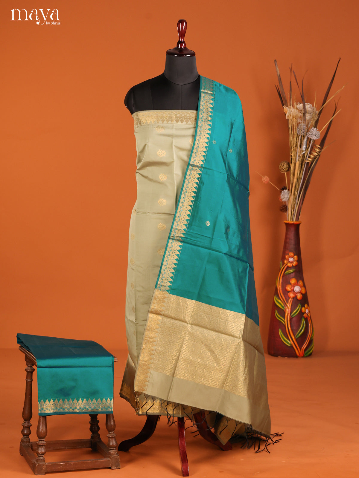 MDH05054-semi softsilk salwar Unstitch