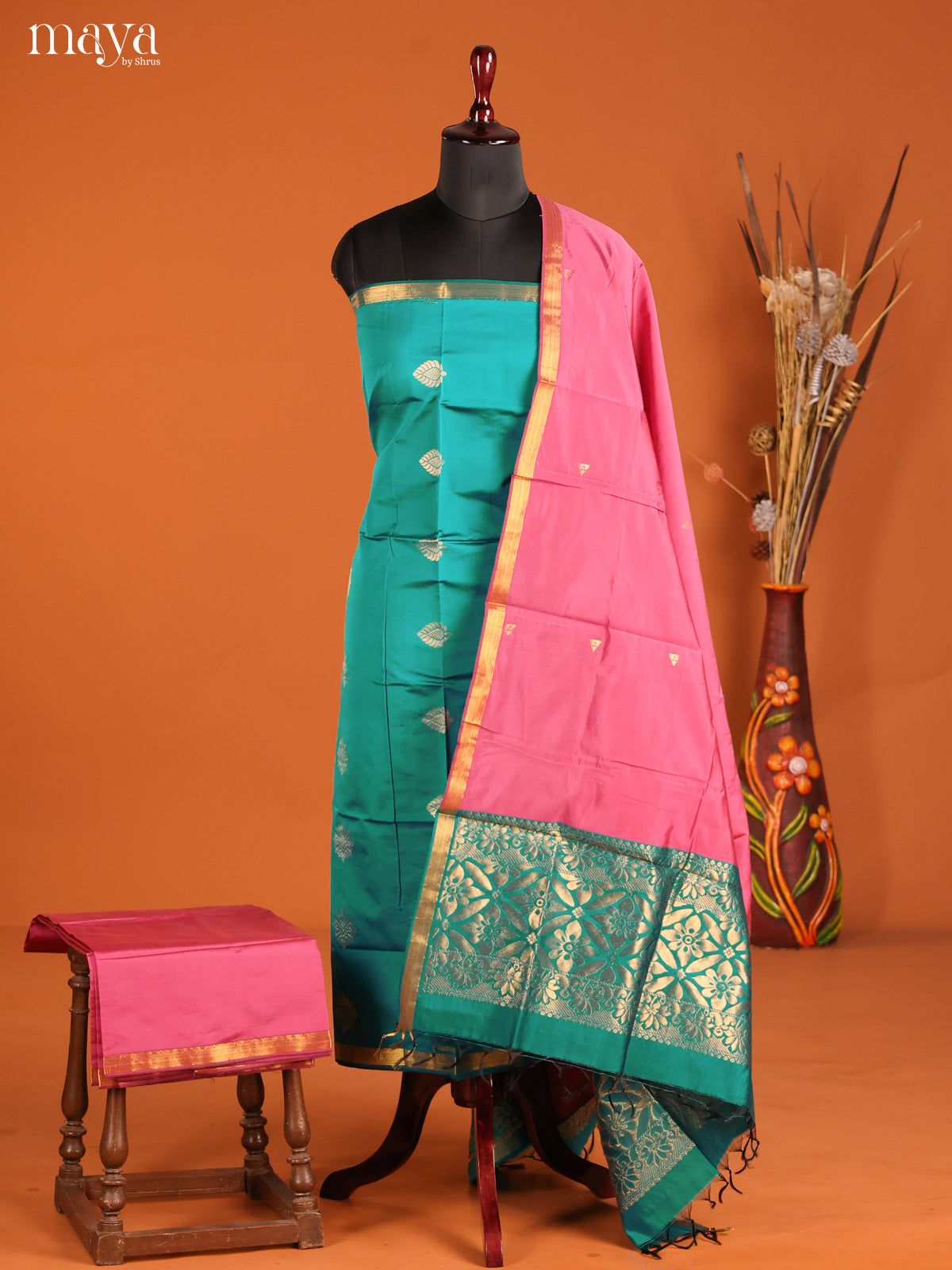 MDH05055-semi softsilk salwar Unstitch