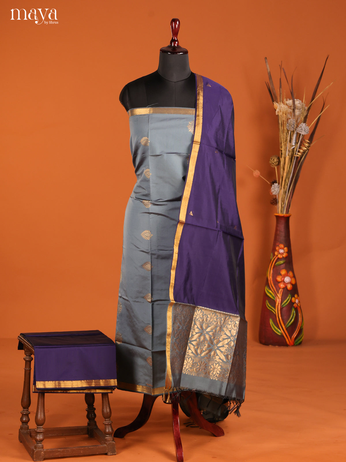 MDH05056-semi softsilk salwar Unstitch