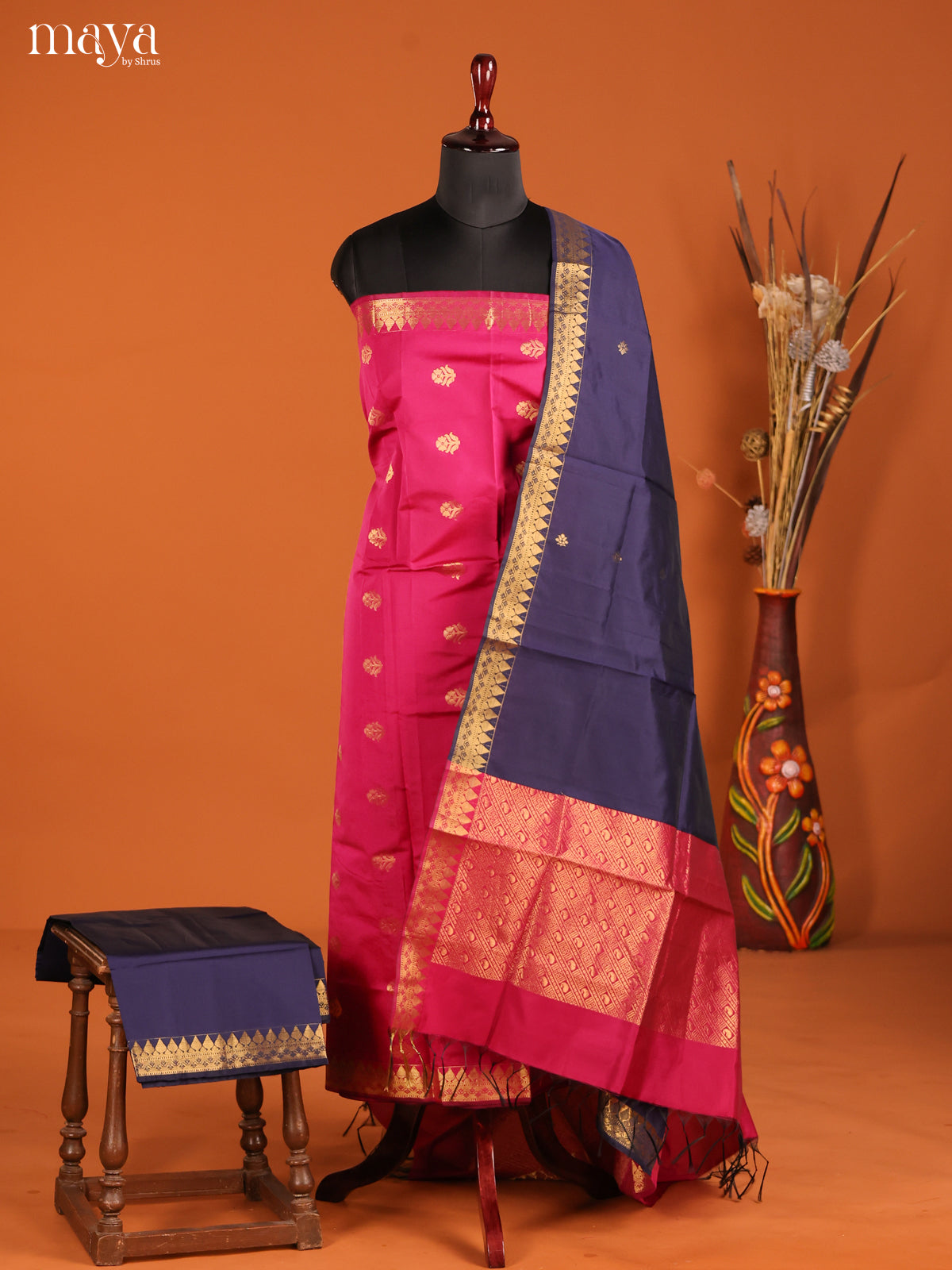 MDH05057-semi softsilk salwar Unstitch