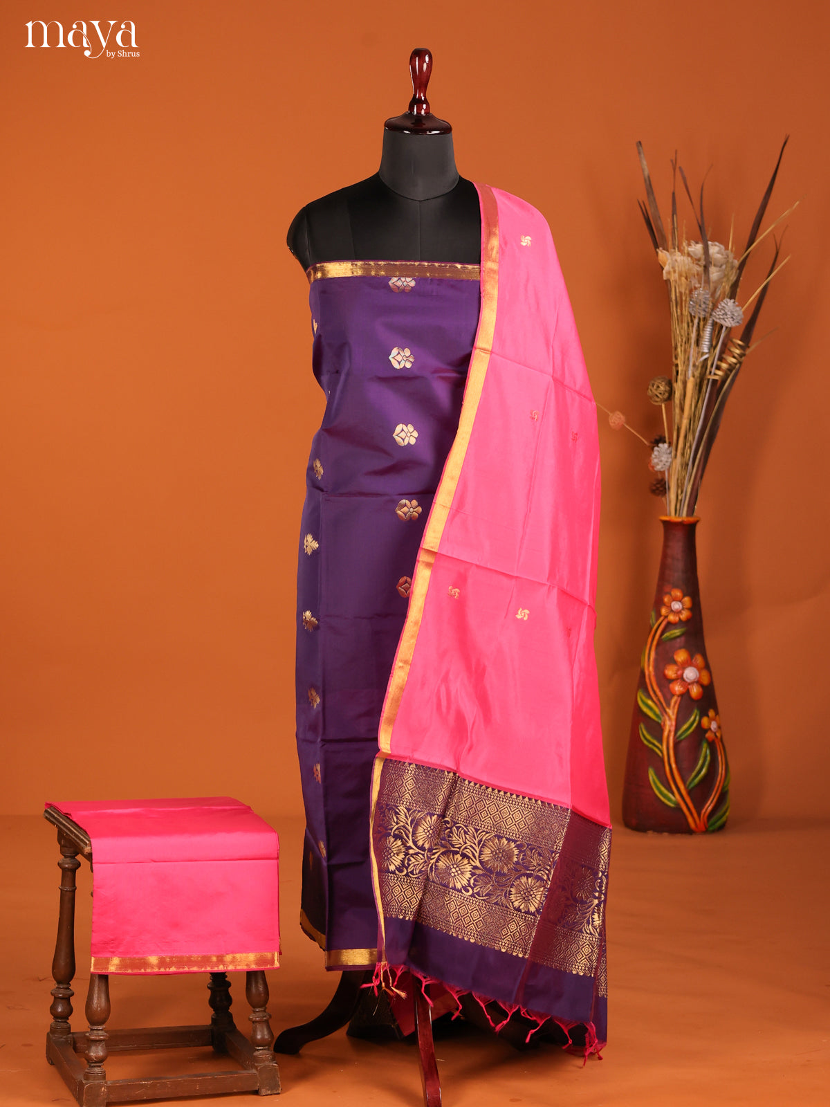 MDH05059-semi softsilk salwar Unstitch