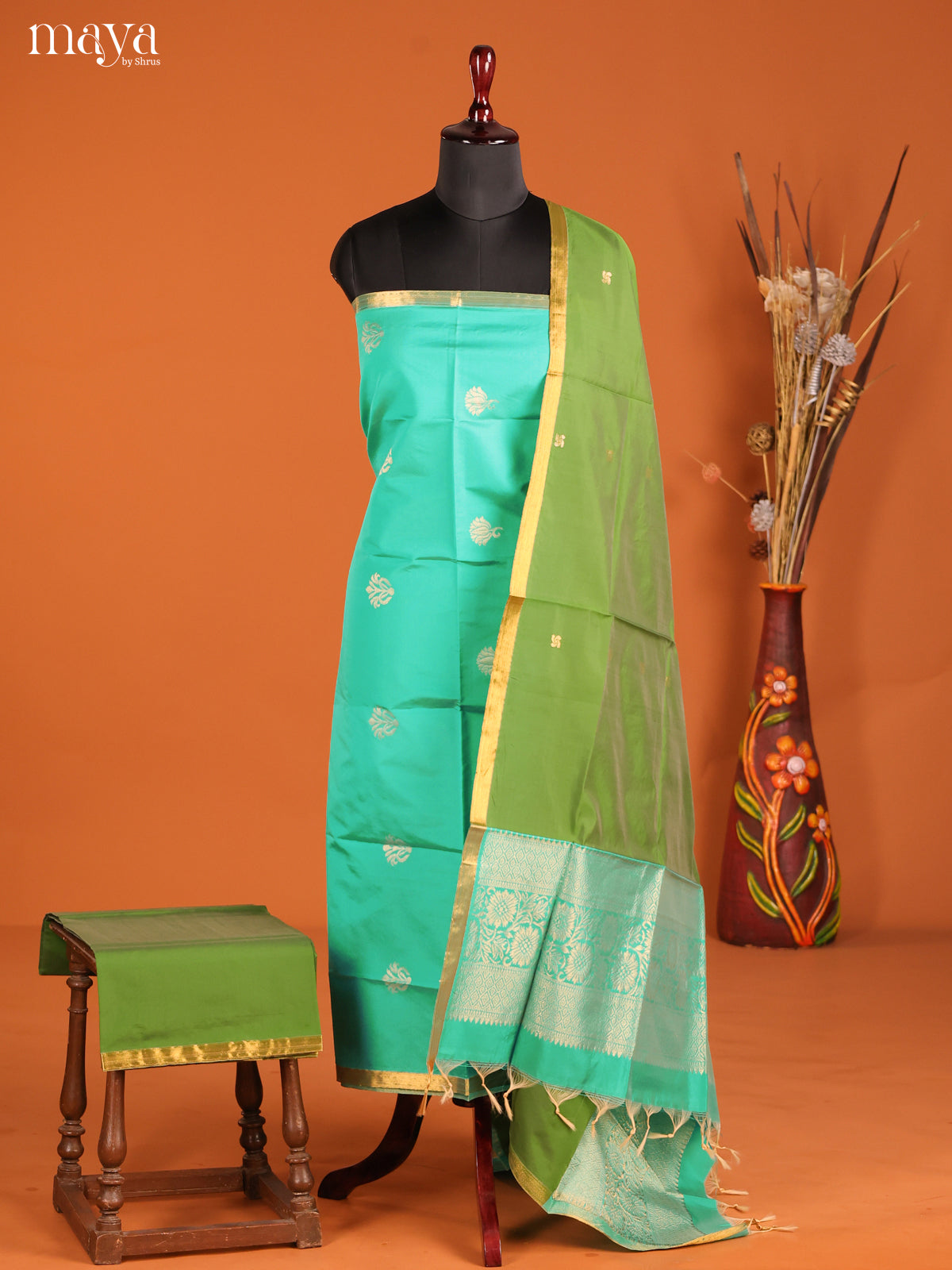 MDH05060-semi softsilk salwar Unstitch