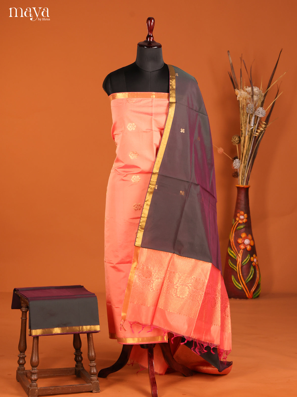 MDH05063-semi softsilk salwar Unstitch